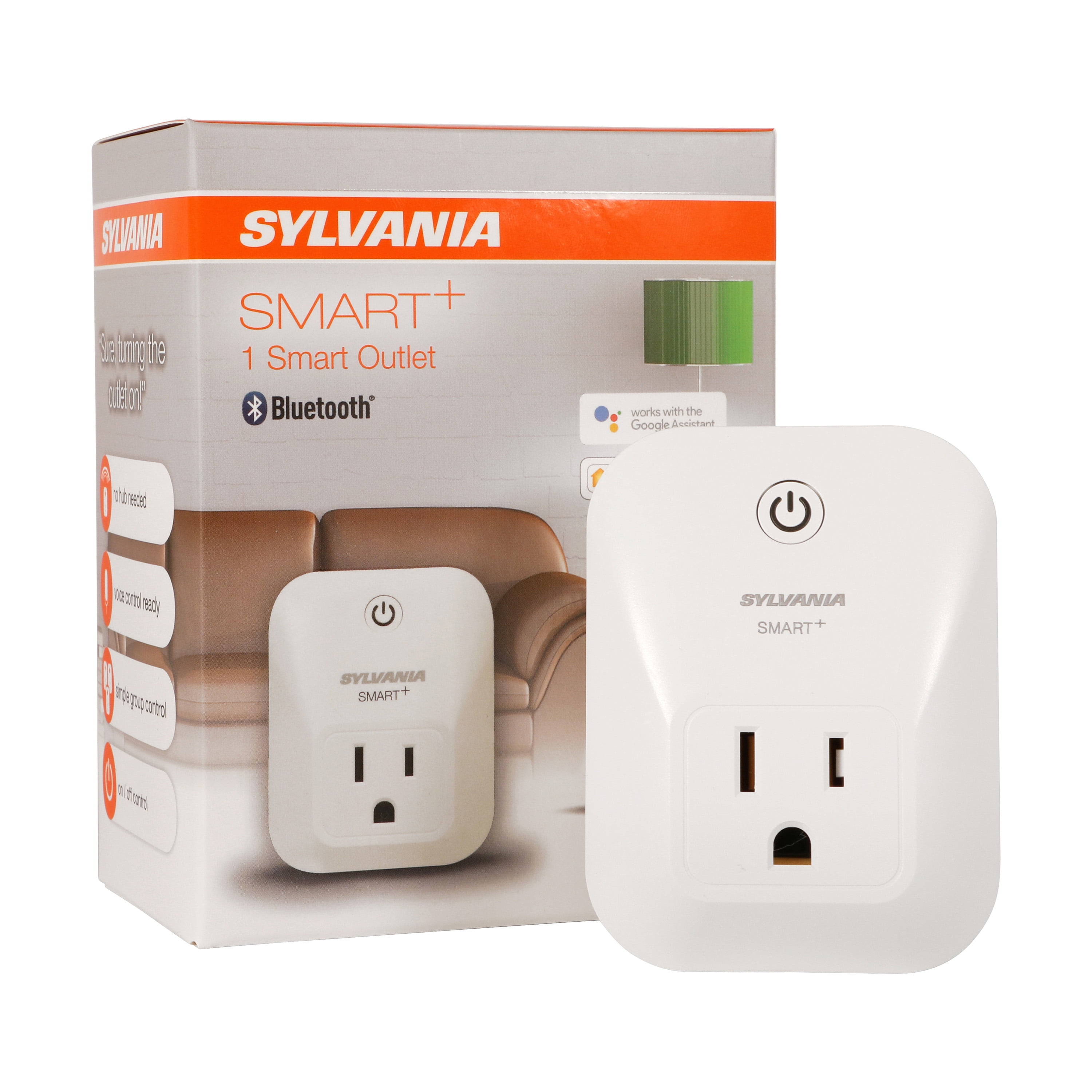SYLVANIA Smart Bluetooth Plug, Works with  Alexa, Apple HomeKit and  Google Assistant, 1 Pack