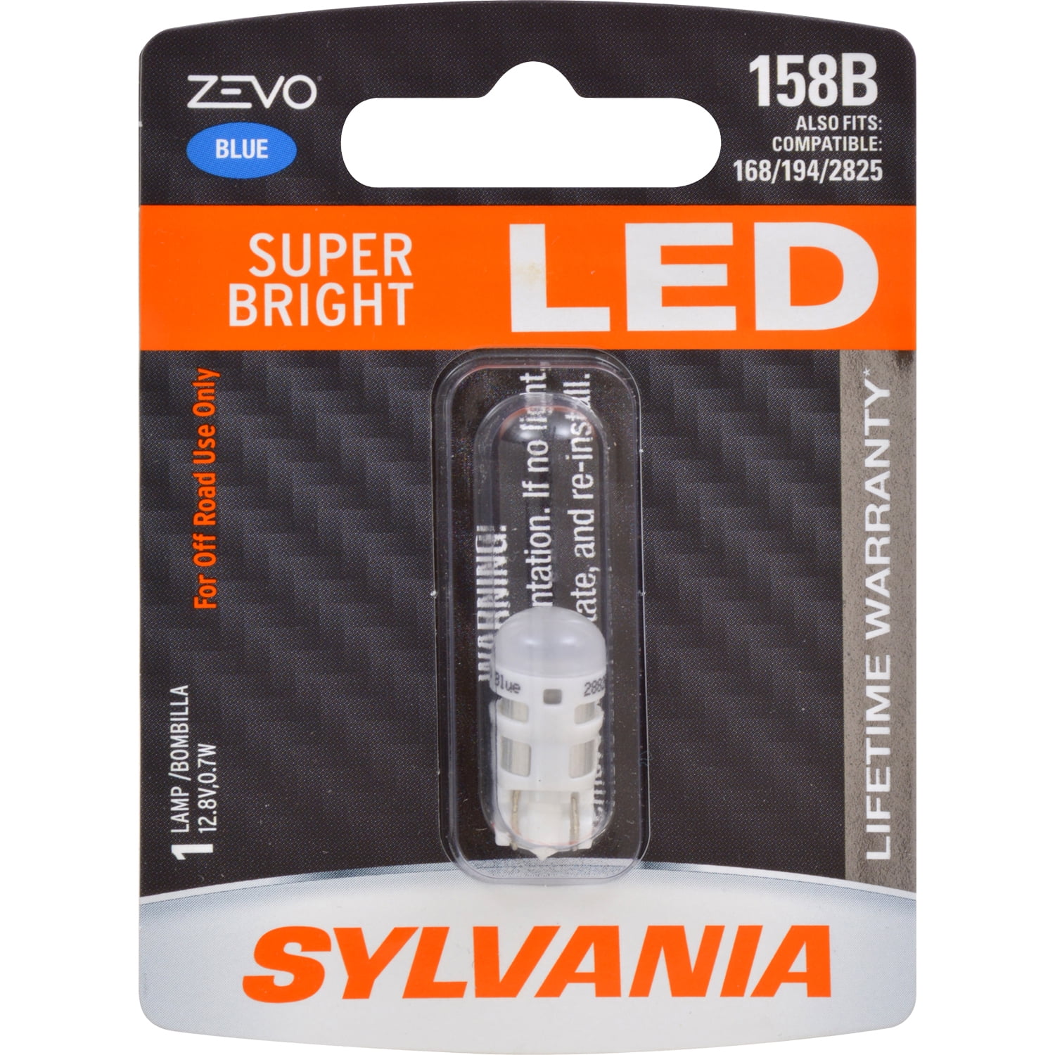 SYLVANIA ZEVO 158 T10 W5W Blue LED Automotive Bulb
