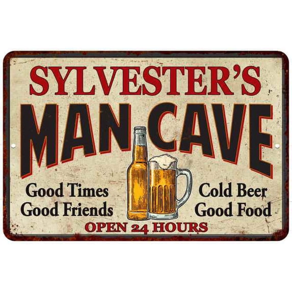 SYLVESTER'S Man Cave Metal Sign Wall Decor Gift 8x12 208120011399