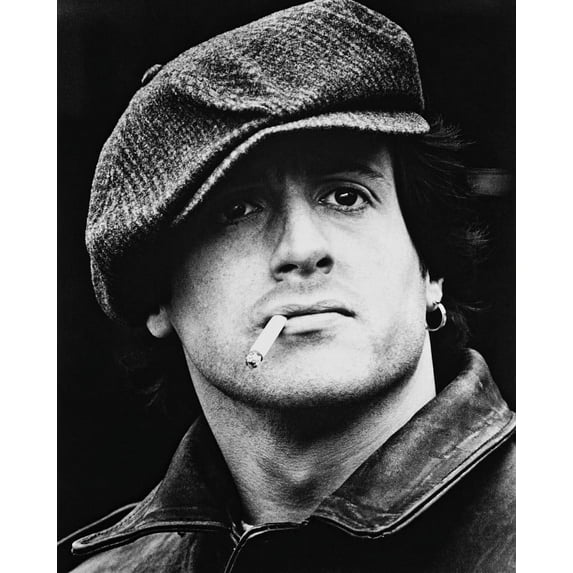 SYLVESTER STALLONE ROCKY IN HAT B&W 24X36 Poster