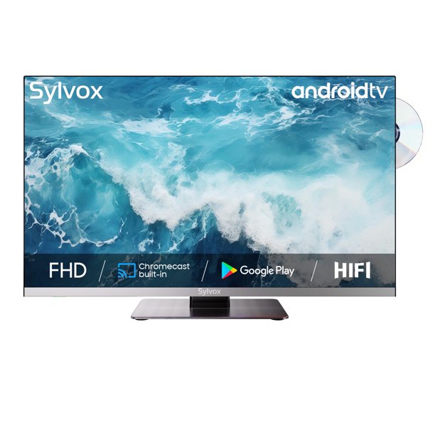 SYLVOX 12 Volt TV, 22" Smart TV with DVD Player Built in, 1080P Android