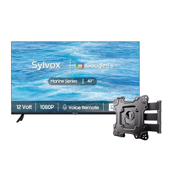 SYLVOX 12 Volt TV, 40" Smart Television 1080P with Google OS Support Voice Remote Screencast ATSC NTSC WiFi Bluetooth HDMI USB, AC/DC Powered, 12V TV for RV Camper Boat Coastal Home (Marine Series)
