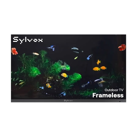 SYLVOX 65 inch Outdoor TV, Ultra-Narrow Bezel, IP56 Waterproof, Google TV OS w/AI Wallpaper, Dolby Atmos, 1000 Nits Brightness for Partial Sun (Frameless, 2026)