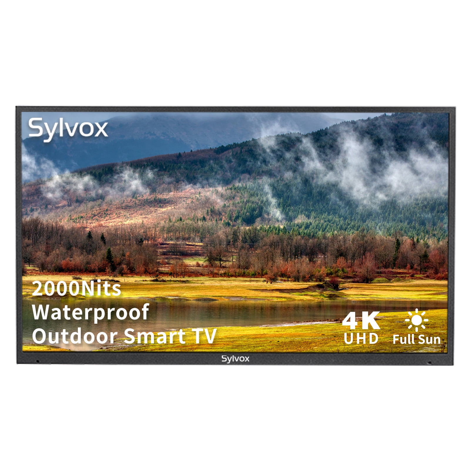 SYLVOX Outdoor TV, 43" Full Sun Outdoor Smart TV, 2000nits 4K UHD High