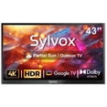 thumbnail image 1 of SYLVOX 43" Outdoor TV, 4K UHD Google Television for Partial Sun Outside with 1000nit Brightness, IP55 Weatherproof, Dolby Atmos, Voice Remote (Deck Pro 2.0), 1 of 16