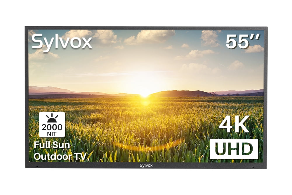 SYLVOX Outdoor TV, 55" Full Sun Outdoor Smart TV, 2000nits 4K UHD High