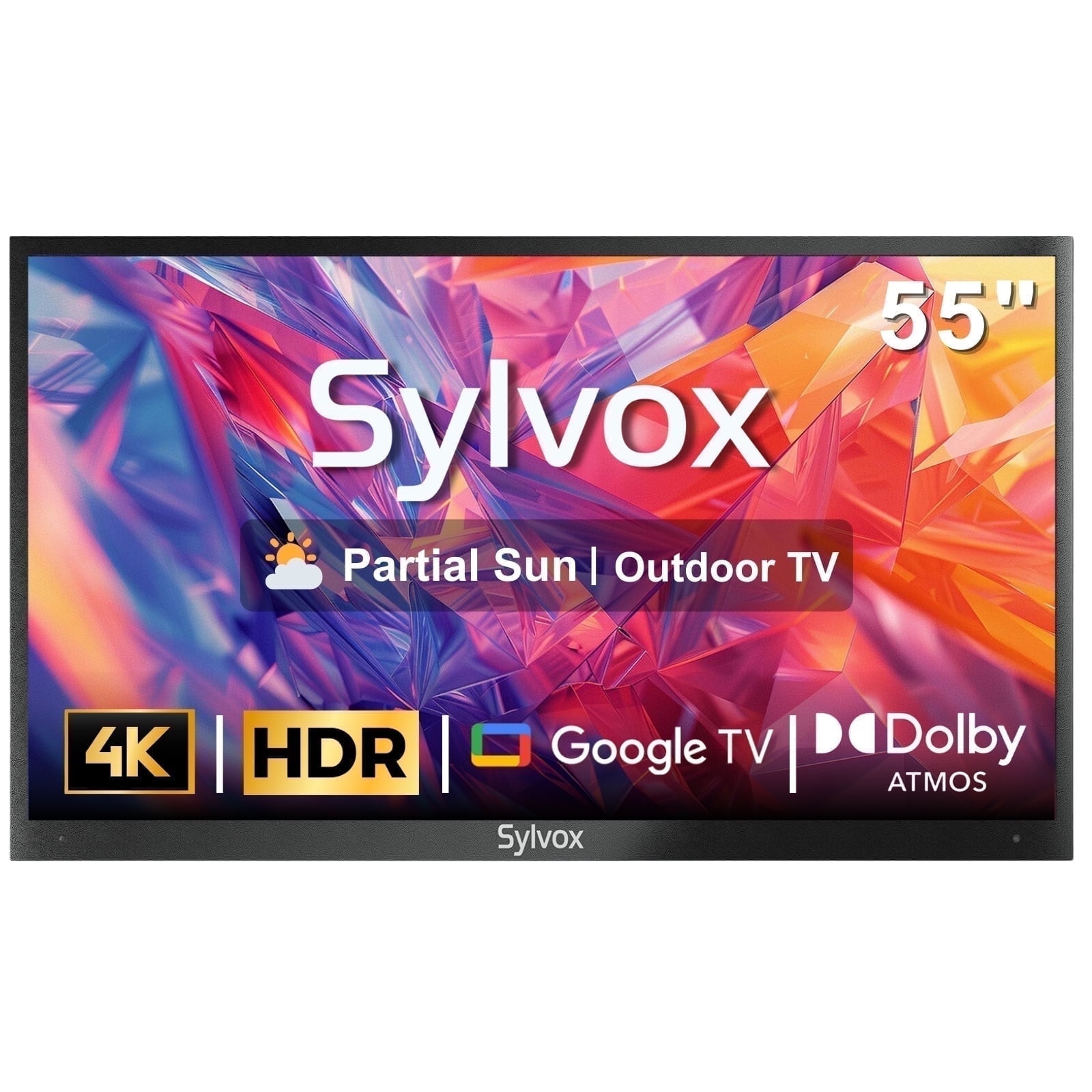 SYLVOX 55 inch 4K UHD Outdoor Smart TV, Google TV, Dolby Atmos