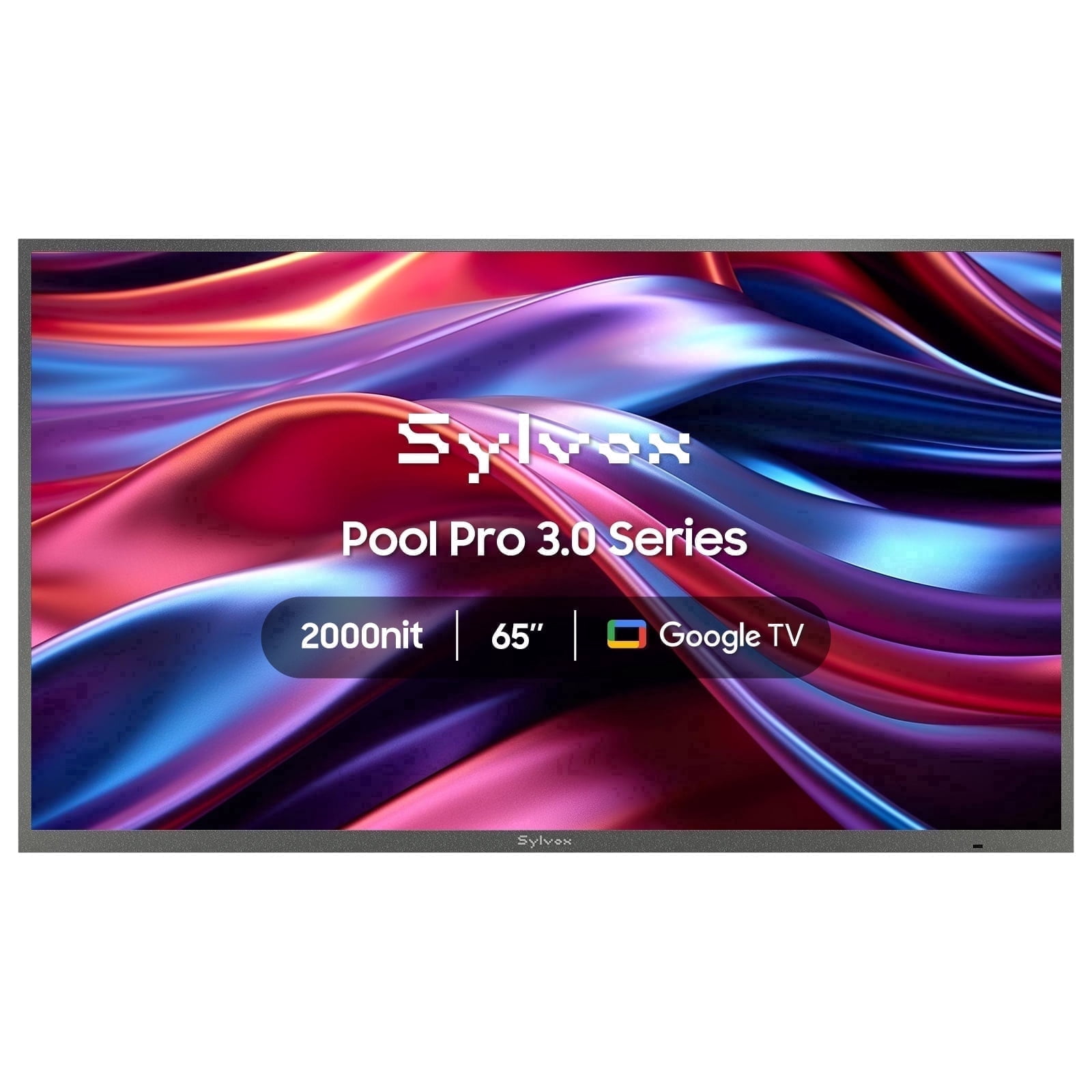 SYLVOX 65 inch Outdoor Smart TV, 2000 Nits 4K UHD HDR 10 IP56 Waterproof Google Television with Dolby Atmos, Voice Remote,Chromecast, Pool Pro 3.0