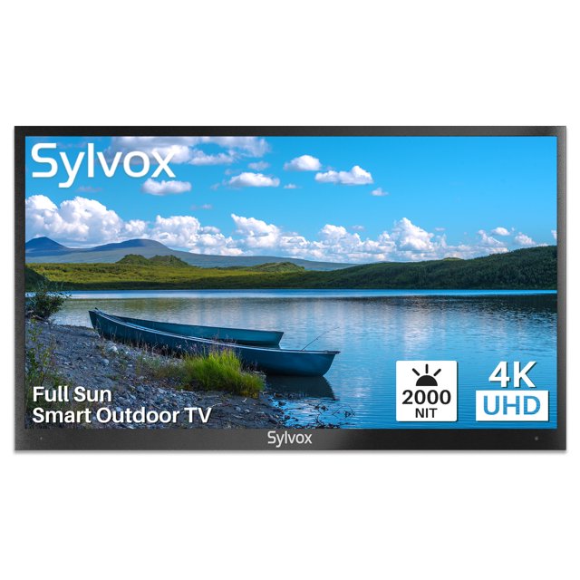 SYLVOX Outdoor TV, 75" Full Sun Outdoor Smart TV, 2000nits 4K UHD High