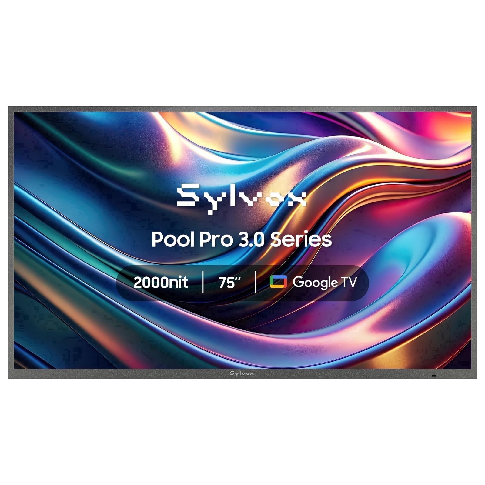 Sylvox 75 inch Outdoor Smart TV, 2000 Nits 4K UHD HDR 10 IP56 Waterproof Google Television with Dolby Atmos, Voice Remote,Chromecast, Pool Pro 3.0