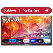 SYLVOX Outdoor TV, 65 inch Smart Outdoor TV with Newest Google TV System, Dolby Atmos, 4K UHD, Google Assistant, Chromecast, IP55 Waterproof, 1000 nit Brightness for Partial Sun (Deck Pro 2.0)