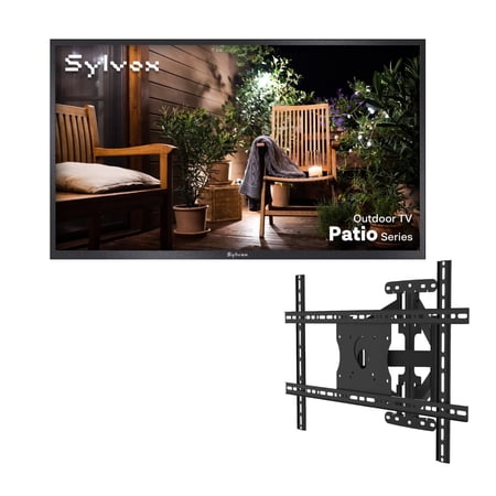SYLVOX 50" Outdoor TV with Wall Mount, 4K UHD Smart Google TV, IP55 Weatherproof for Partial Sun Outdoor, 700nits (2025 Patio Series)