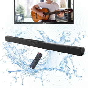 SYLVOX SoundBar for Outdoor TV, IP65 Waterproof, 2.0ch Wireless Audio 60 Watts Speaker Support HDMI, Optical, AUX, USB and Bluetooth Connection, Wall Mountable(OTA1ELFS2)