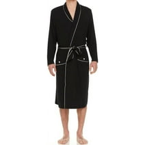 SYMMAR Mens Luxury Robe - Night & Day Knit Micro Modal Mens Robe - Mens Robes Soft and Ultra Comforable - Black