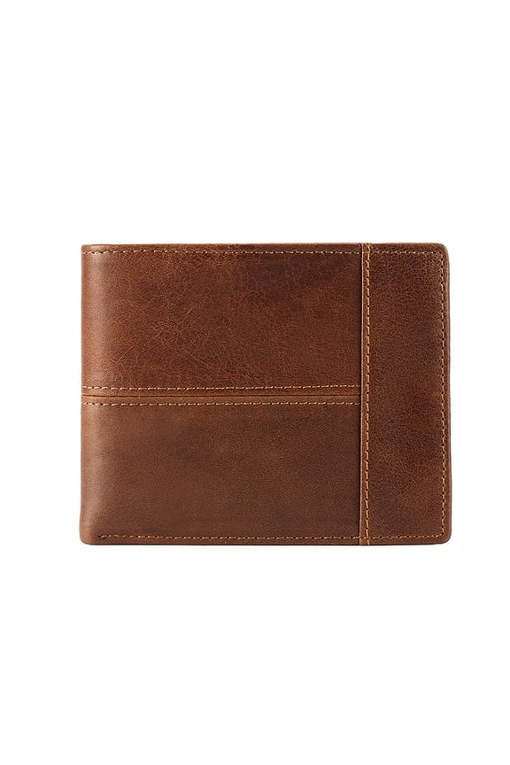 by SYMMEXA Men's Retro Trifold Wallets, Brown