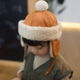 thumbnail image 1 of SYMOID 6M Kids Warm Winter Hat - Unisex Faux Shearling Trapper Hat with Adjustable Ear Flaps, Cute Pom Pom Cold Weather Hat for 6-Month-Old Kids (Brown),Size 6 Months, 1 of 6