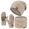 thumbnail image 1 of SYMOID Beanie Hat Scarf Gloves Set, Fleece Lined Winter Accessories for Men Women,Size Free Size, 1 of 4