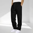 thumbnail image 1 of SYMOID Big & Tall 4XL Relaxed Fit Lounge Pants - 100% Polyester Lightweight Quick-Drying, Drawstring Waist & Side Pockets, Black, 1 of 5