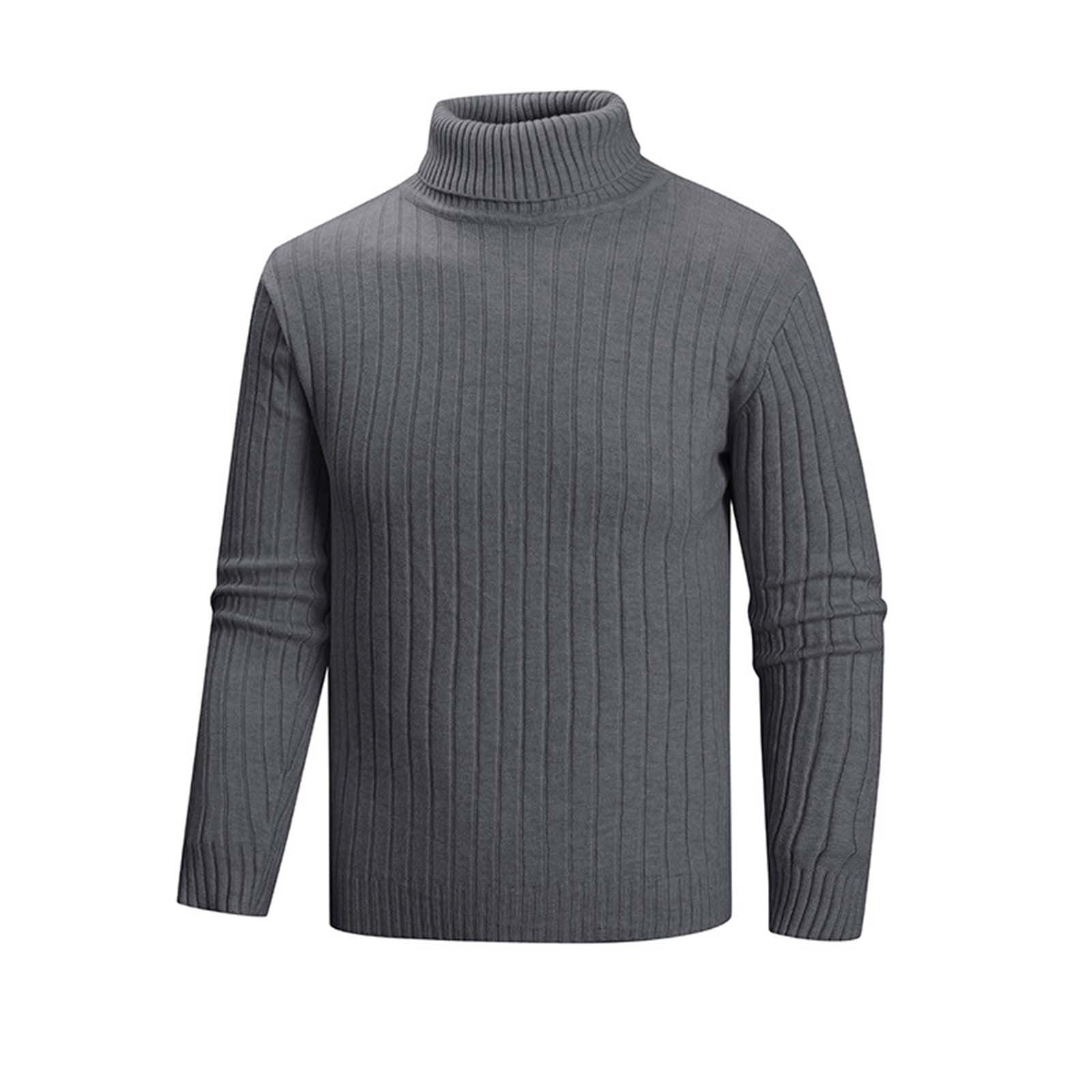 SYMOID Big & Tall Men's 3XL Cotton Knit Turtleneck Sweater - Army