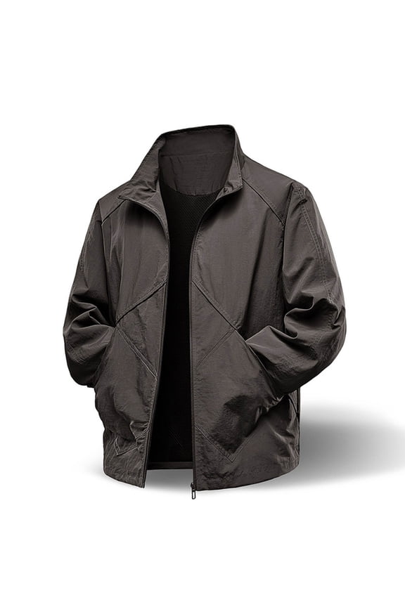 Big & Tall Men's 4XL Coffee Utility Jacket - 4-Way Stretch, Light Water-Wind Resistant for Everyday/Work/Outdoor