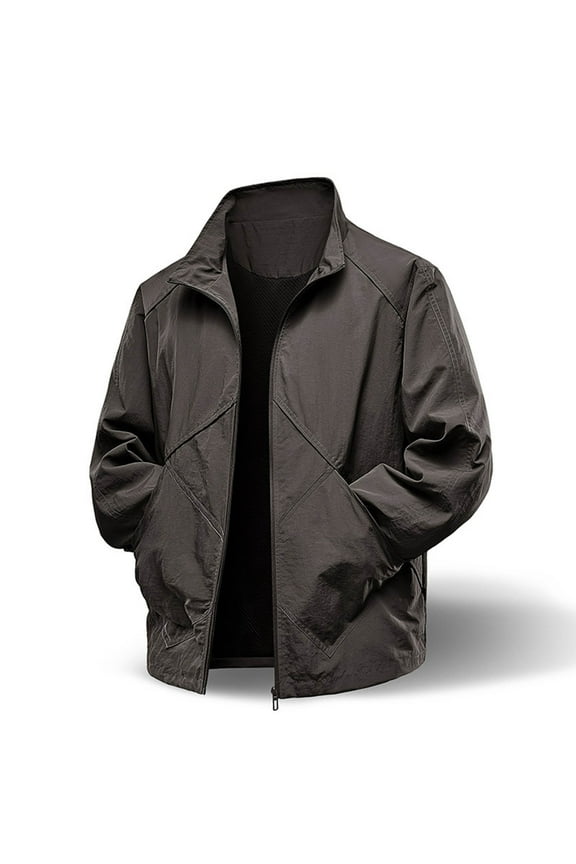 Big & Tall Men's 4XL Coffee Utility Jacket - 4-Way Stretch, Light Water-Wind Resistant for Everyday/Work/Outdoor