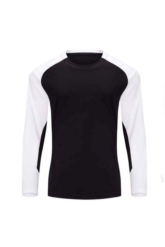 Big & Tall Men's Black Raglan Long Sleeve T-Shirt - Size 5XL, 95% Polyester 5% Spandex, Breathable Stretch Casual Athletic Tee for Daily & Layering Wear