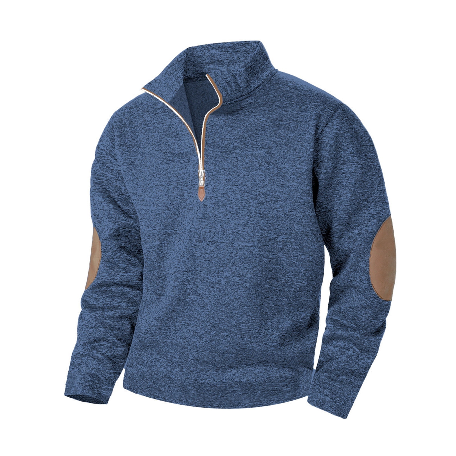 SYMOID Men's 100% Polyester Quarter-Zip Pullover - Heathered