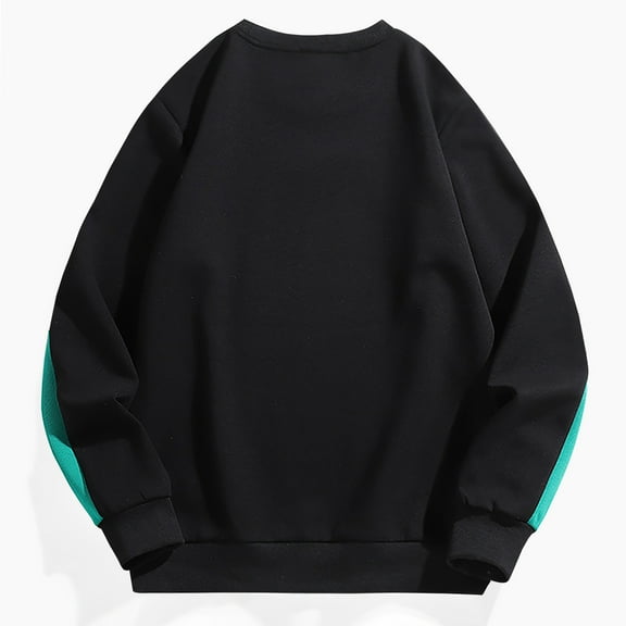 SYMOID Black Sweatshirt for Men No Hood 4XL Fall and Winter Pullover Sweatshirt Big and Tall Plain Mens Clothes Lightweight