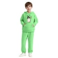 thumbnail image 1 of SYMOID Boys Green Hall-oween Costume Set 2-Piece Sweatshirt Set, Ghost Printed Fleece Hoodie and Jogger Pants, Soft Tracksuit for Kids & Kids,Size 4 T, 1 of 5