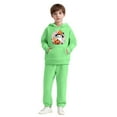 thumbnail image 1 of SYMOID Boys Hall-oween Costume Set Green 2-Piece Ghost Pumpkin Print Outfit, Hoodie & Jogger Pants Soft Fleece Sweatshirts,Size 10 T, 1 of 5