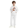 thumbnail image 1 of SYMOID Boys Hall-oween Costume Set White 2-Piece Ghost Pumpkin Print Sweatshirts, Hoodie & Jogger Pants Soft Fleece Tops Outfit,Size 6 T, 1 of 5