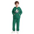 thumbnail image 1 of SYMOID Boys Hall-oween Ghost Print Hoodie and Jogger Set, Army Green, Comfortable Kids Tracksuit Tops,Size 2 T, 1 of 5