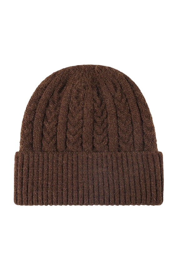 Cable Knit Beanie Women and Men - Knit Cotton Coffee Hat, Classic Cuffed Design, One Size Fits Most Adults & Teens for Chilly Seasons,Size Free Size