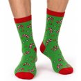 thumbnail image 1 of SYMOID Christmas Crew Socks for Men,Candy Cane Star Print Cotton Socks,Holiday Gift Socks, 1 of 4