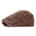 thumbnail image 1 of SYMOID Classic Corduroy Ivy Cap - Women and Men Fall Winter Hat, Adjustable Strap, 98% Cotton 2% Spandex, Retro Flat Cap for Adults, Coffee,Size Free Size, 1 of 3