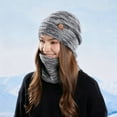 thumbnail image 1 of SYMOID Cold Weather Warm Women and Men Beanie & Neck Warmer Set, Acrylic Fleece Lined, Gray, One Size Fits Most, Daily/Outdoor Winter Accessory,Size Free Size, 1 of 2