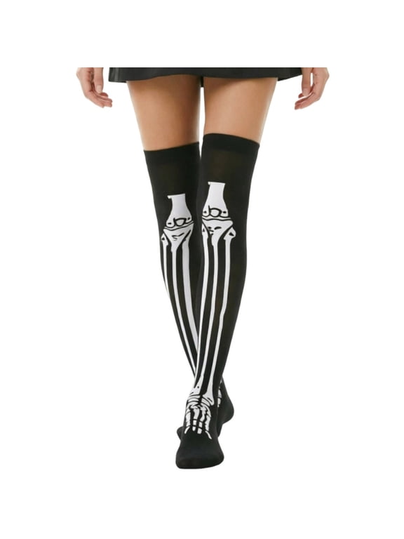 Compression Socks for Women Hall-oween Skeleton Print Knee High Socks, Costume Socks,Fall Socks,Size Free Size