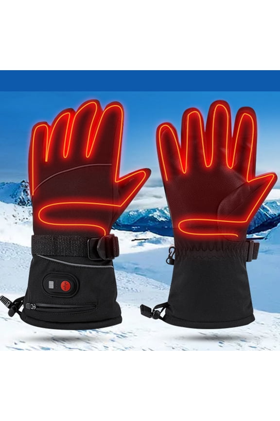 Electric Heated Gloves for Men Women, Women and Men Black Windproof Splash-Proof, One Size Fits Most for Winter Outdoor Sports & Daily Commute,Size Free Size