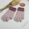 thumbnail image 1 of SYMOID Fuzzy Cuff Touchscreen Gloves for Women - Purple Winter Acrylic Knit, One Size Fits Most, Warm for Casual Cold Days,Size Free Size, 1 of 3