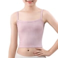 thumbnail image 1 of SYMOID Girls Ribbed Crop Tank Top Square Neck Spaghetti Strap Soft Stretchy Breathable Basic Essential Summer Layering Tops for Teen Girls Big Kids Pink,Size 7-8T, 1 of 5