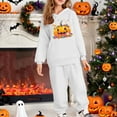 thumbnail image 1 of SYMOID Girls' White Hall-oween Tracksuit Set - Ghost/Pumpkin Print, Soft Polyester, Size 100-160 (2-12Y),Size 2 T, 1 of 4