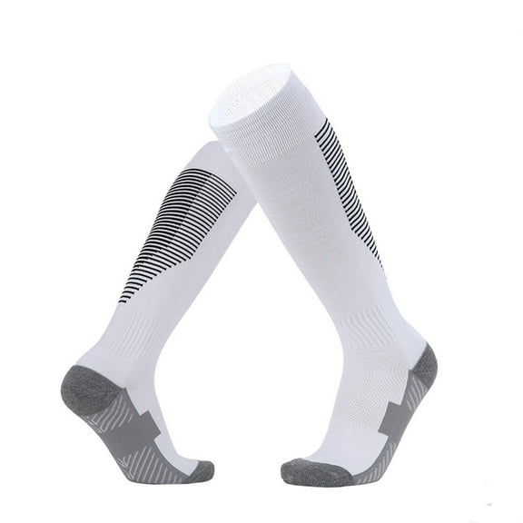SYMOID Gray Kids Soccer Socks - Unisex Over-the-Calf Cotton, Breathable Moisture-Wicking, Reinforced Heel/Toe Non-Slip for Youth & Teens,Size 6-13T