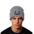 thumbnail image 1 of SYMOID Hall-oween Pumpkin Beanie, Warm Winter Cuffed Knit Skull Cap for Men Women, Gray One Size Hats,Size Free Size, 1 of 5