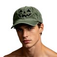 thumbnail image 1 of SYMOID Hall-oween Pumpkin Face Embroidered Dad Hat, Washed Cotton Adjustable Baseball Cap for Men Women Army Green Hats,Size Free Size, 1 of 6