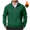 thumbnail image 1 of SYMOID Hoodless Sweatshirt Men Plain Fleece Sweatshirt Pullover with Pocket Green Clothes for Men Fall and Winter, 1 of 8