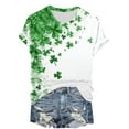 thumbnail image 1 of SYMOID Irish Festival Top Shirts for Juniors Women Green Shamrock Graphic Girls Tee Shirts,Short Sleeve,Crew Neck,White,Size M, 1 of 4