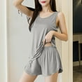 thumbnail image 1 of SYMOID Lightweight Pajama Sets for Women 2 Piece Gray Shorts Womens Pajama Comfy Size M, 1 of 5