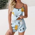 thumbnail image 1 of SYMOID Lightweight Womens Pajama Sets Cat Print Womens Pajama Shorts Sets Light Blue Size M, 1 of 5