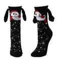 thumbnail image 1 of SYMOID Magnetic Holding Hands Christmas Socks - Unisex Black, 3D Santa Design with Plush Arms, Stretchy Nylon-Spandex, One Size Fits Most, Festive Holiday Socks,Size Free Size, 1 of 1