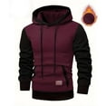 thumbnail image 1 of SYMOID Men Hoodies Color Blocking Wine Clothes for Men with Pocket Sweatshirt Pullover Fall and Winter, 1 of 5